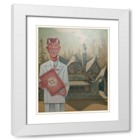 Texada White Modern Wood Framed Art Print with Double Matting by Has