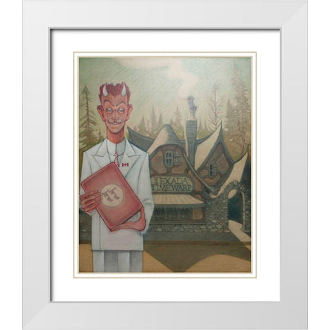 Texada White Modern Wood Framed Art Print with Double Matting by Has