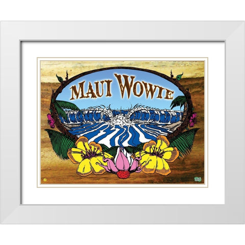 Maui Wowie White Modern Wood Framed Art Print with Double Matting by Has