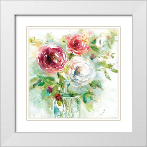 Garden Jar 1 White Modern Wood Framed Art Print with Double Matting by Franklin, Elizabeth