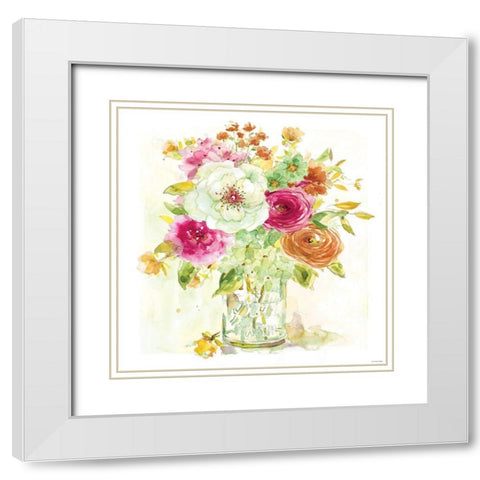 Garden Jar 5 White Modern Wood Framed Art Print with Double Matting by Franklin, Elizabeth
