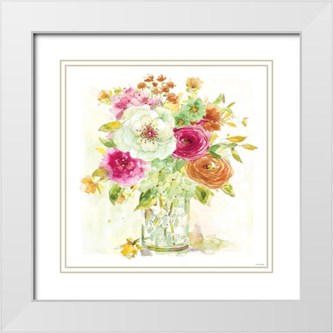 Garden Jar 5 White Modern Wood Framed Art Print with Double Matting by Franklin, Elizabeth