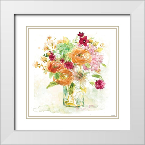 Garden Jar 6 White Modern Wood Framed Art Print with Double Matting by Franklin, Elizabeth