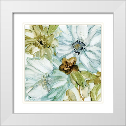Seaglass Garden 1 White Modern Wood Framed Art Print with Double Matting by Franklin, Elizabeth