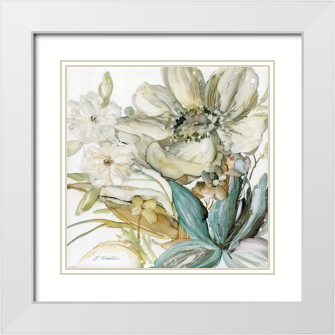 Seaglass Garden 2 White Modern Wood Framed Art Print with Double Matting by Franklin, Elizabeth
