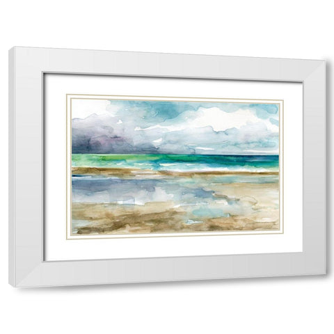 Low Tide 1 White Modern Wood Framed Art Print with Double Matting by Franklin, Elizabeth