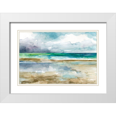 Low Tide 1 White Modern Wood Framed Art Print with Double Matting by Franklin, Elizabeth