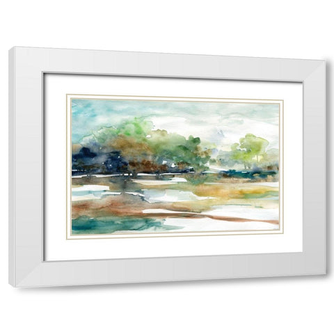 Tree Line 1 White Modern Wood Framed Art Print with Double Matting by Franklin, Elizabeth