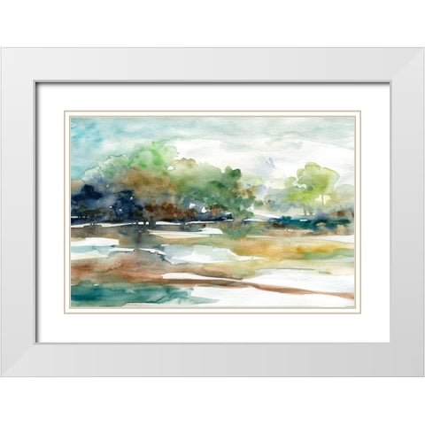 Tree Line 1 White Modern Wood Framed Art Print with Double Matting by Franklin, Elizabeth