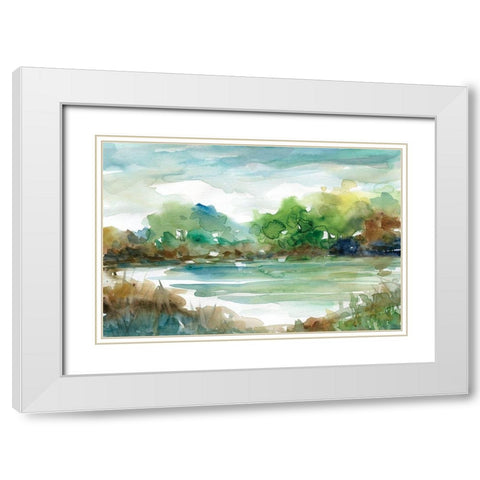 Tree Line 2 White Modern Wood Framed Art Print with Double Matting by Franklin, Elizabeth