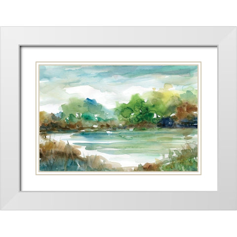 Tree Line 2 White Modern Wood Framed Art Print with Double Matting by Franklin, Elizabeth