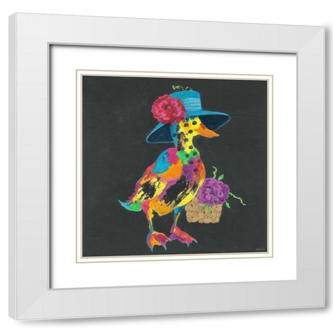 Duck IN DARK GRAY White Modern Wood Framed Art Print with Double Matting by TBS