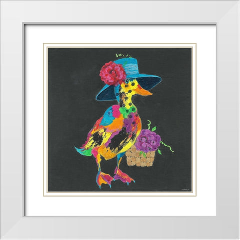 Duck IN DARK GRAY White Modern Wood Framed Art Print with Double Matting by TBS