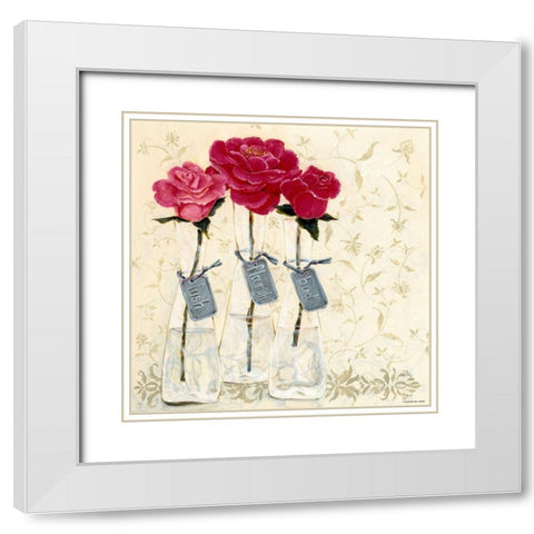 Inspired Pink White Modern Wood Framed Art Print with Double Matting by Boem, O.