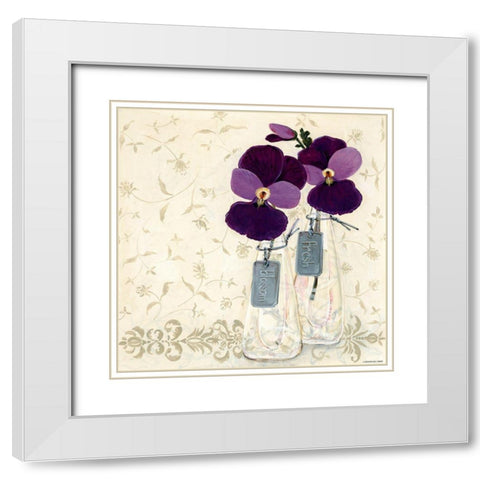 Inspired Purple White Modern Wood Framed Art Print with Double Matting by Boem, O.