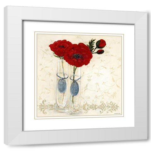Inspired Red White Modern Wood Framed Art Print with Double Matting by Boem, O.