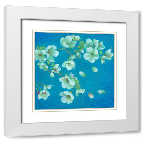 Cherry Blossom 1 White Modern Wood Framed Art Print with Double Matting by TBS