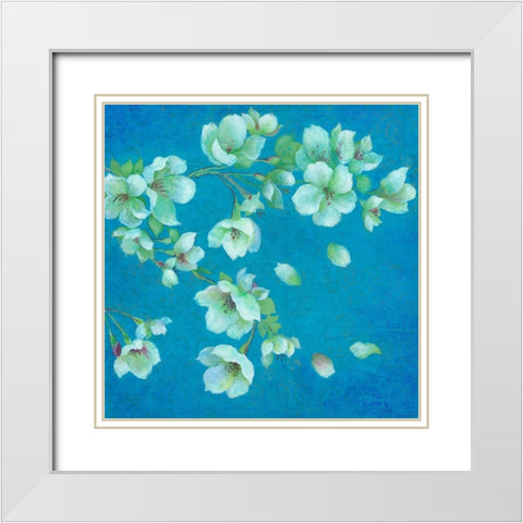 Cherry Blossom 1 White Modern Wood Framed Art Print with Double Matting by TBS
