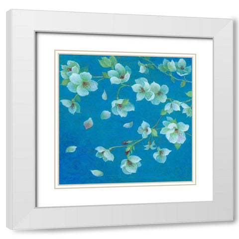 Cherry Blossom 2 White Modern Wood Framed Art Print with Double Matting by TBS