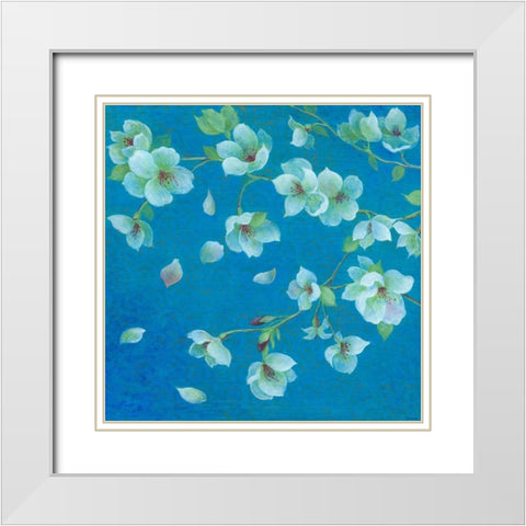 Cherry Blossom 2 White Modern Wood Framed Art Print with Double Matting by TBS
