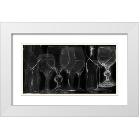 Wine Glasses 2 White Modern Wood Framed Art Print with Double Matting by Sokol-Hohne