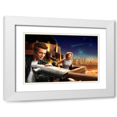 Starry Night White Modern Wood Framed Art Print with Double Matting by Brando, JJ