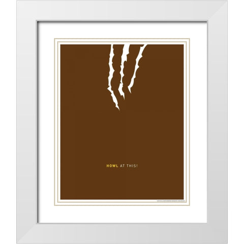 Howl At This White Modern Wood Framed Art Print with Double Matting by Brando, JJ