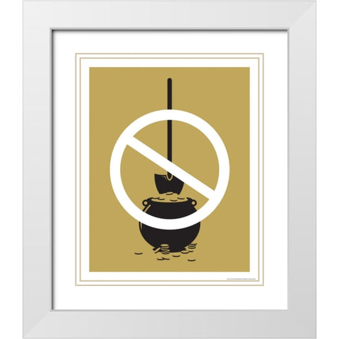 No Gold Digger White Modern Wood Framed Art Print with Double Matting by Brando, JJ