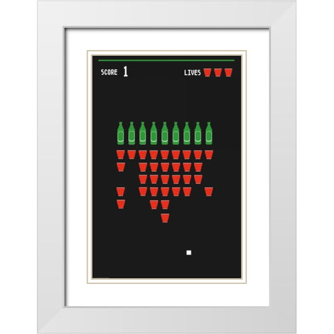 Beer Pong White Modern Wood Framed Art Print with Double Matting by Brando, JJ