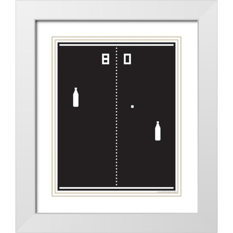 New Pong White Modern Wood Framed Art Print with Double Matting by Brando, JJ