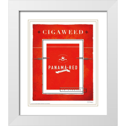 Panama Red White Modern Wood Framed Art Print with Double Matting by Brando, JJ