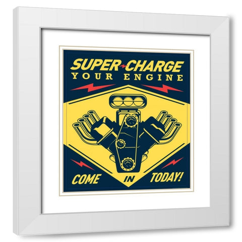 Super Racing White Modern Wood Framed Art Print with Double Matting by Brando, JJ