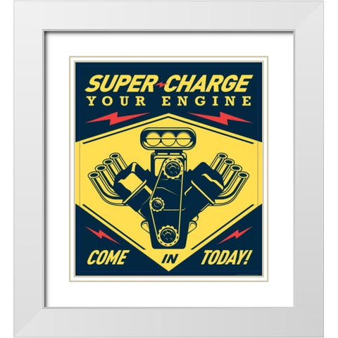 Super Racing White Modern Wood Framed Art Print with Double Matting by Brando, JJ