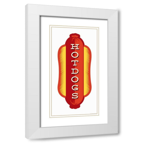 Hotdogs In White White Modern Wood Framed Art Print with Double Matting by Brando, JJ