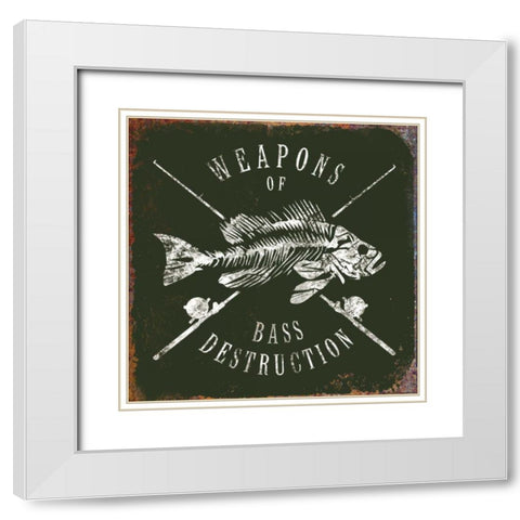 Weapons Of Bass White Modern Wood Framed Art Print with Double Matting by Brando, JJ