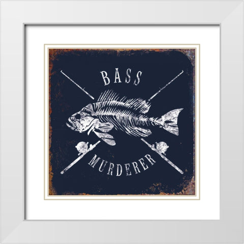 Bass Murderer White Modern Wood Framed Art Print with Double Matting by Brando, JJ