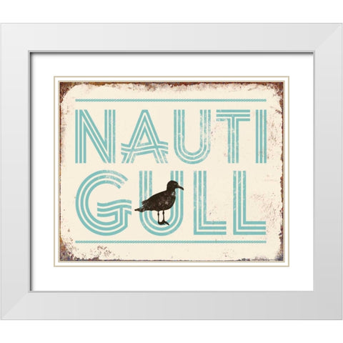 Nautigull White Modern Wood Framed Art Print with Double Matting by Brando, JJ