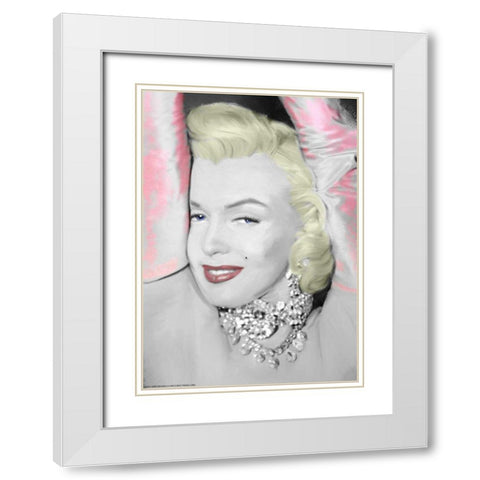 Diamonds are a Girls Best Friend White Modern Wood Framed Art Print with Double Matting by Michael, Jerry