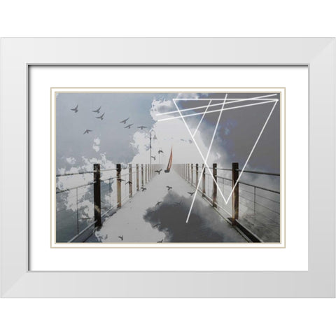 Bridge White Modern Wood Framed Art Print with Double Matting by Kat