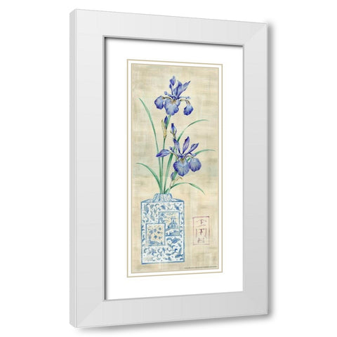 Asian Floral 1 White Modern Wood Framed Art Print with Double Matting by Lake, Claire