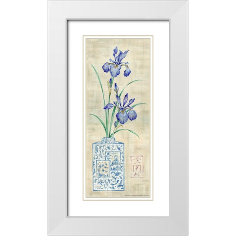 Asian Floral 1 White Modern Wood Framed Art Print with Double Matting by Lake, Claire