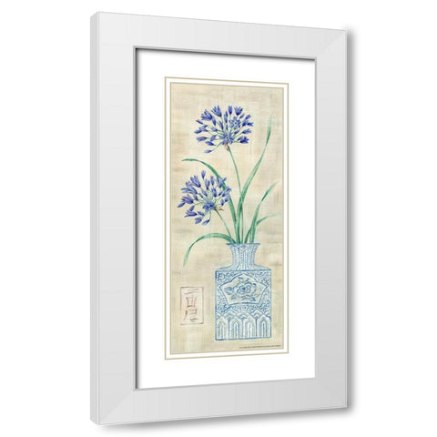 Asian Floral 2 White Modern Wood Framed Art Print with Double Matting by Lake, Claire
