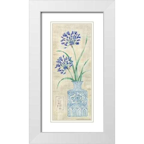 Asian Floral 2 White Modern Wood Framed Art Print with Double Matting by Lake, Claire