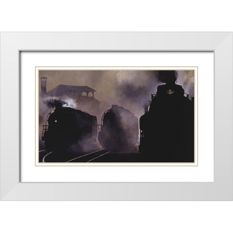 Power Of Three White Modern Wood Framed Art Print with Double Matting by Gipe, L.