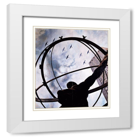 Atlas White Modern Wood Framed Art Print with Double Matting by Gipe, L.