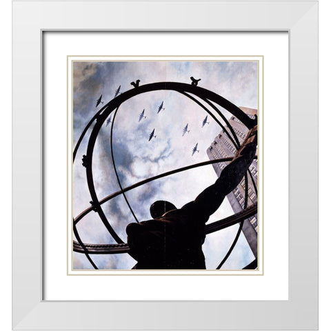 Atlas White Modern Wood Framed Art Print with Double Matting by Gipe, L.