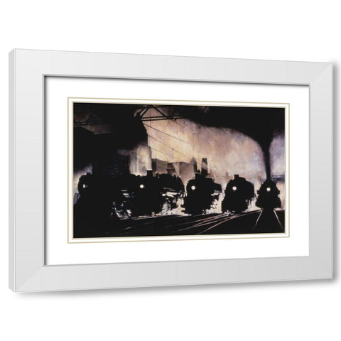 Departing White Modern Wood Framed Art Print with Double Matting by Gipe, L.