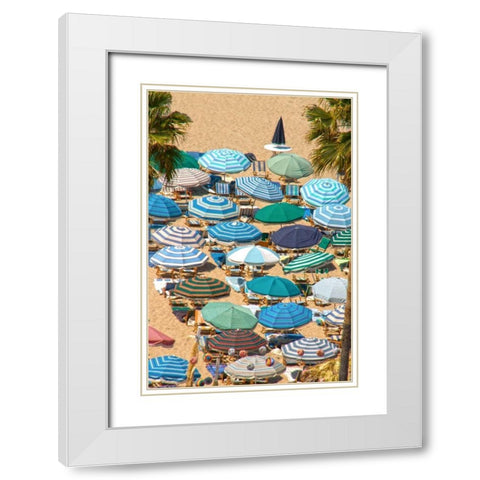 Umbrellas 2 White Modern Wood Framed Art Print with Double Matting by Linden, Sally