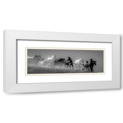 Choctaw BW White Modern Wood Framed Art Print with Double Matting by Linden, Sally