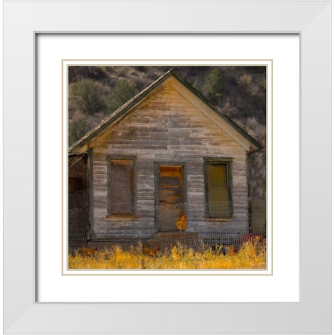 Rooster House White Modern Wood Framed Art Print with Double Matting by Linden, Sally